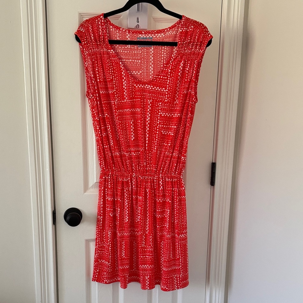Southern Tide Red-Orange Patterned Women's Dress